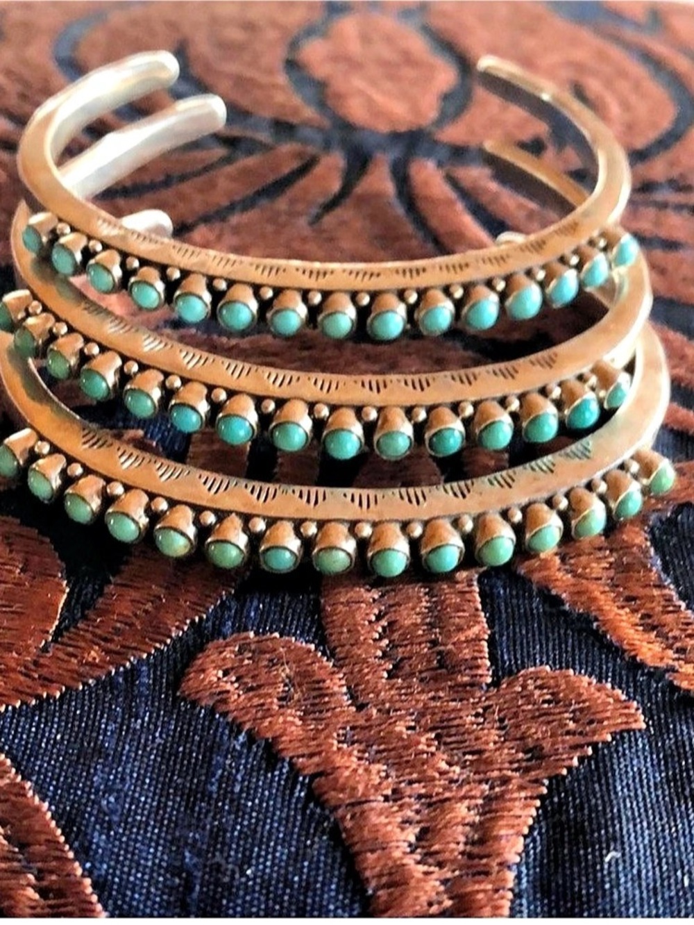 David Anderson Turquoise Cuff Bracelet Set